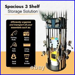 Rod Holders for Garage Fishing Pole Rack Holds up to 12 Rods and Reel Combos Rod Holders for Garage Fishing Pole Rack Holds up to 12 Rods and Reel Combos