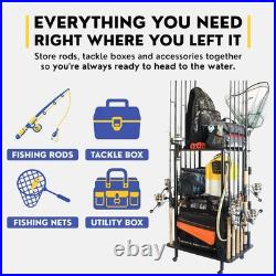 Rod Holders for Garage Fishing Pole Rack Holds up to 12 Rods and Reel Combos M
