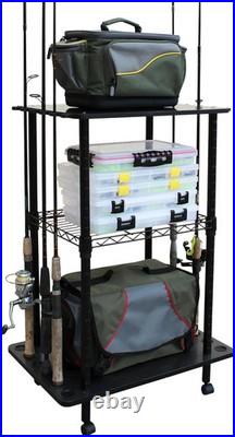 Rod Holders for Garage Fishing Pole Rack Holds up to 12 Rods and Reel Combos M
