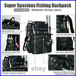 Rodeel Fishing Tackle Backpack 2 Fishing Rod Holders, Large NEW