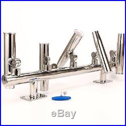 SE New styel 5 Tube Adjustable Stainless Wall/Top Mounted Rod Holder -9995S -BM