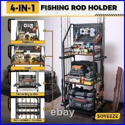 SOYEEZE Fishing Rod Holders for Garage, Fishing Pole holders, Fishing Gear Storage