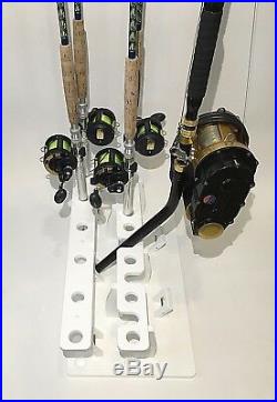 Saltwater Rod Rack for 17 R&R Plus a 5 Curved Butt Rod Holder- Marine Polymer