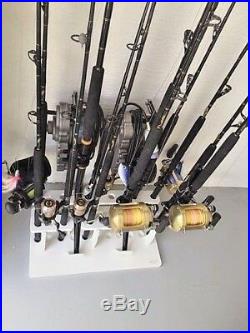 Saltwater Rod Rack for 17 R&R Plus a 5 Curved Butt Rod Holder- Marine Polymer