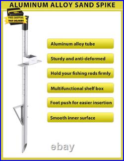 Sand Spikes for Surf Fishing, Aluminum Alloy Surf Fishing Rod Holder, Rubber Ro Sand Spikes for Surf Fishing, Aluminum Alloy Surf Fishing Rod Holder, Rubber Ro