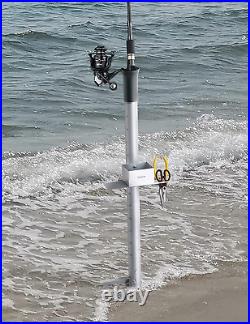 Sand Spikes for Surf Fishing, Aluminum Alloy Surf Fishing Rod Holder, Rubber Ro