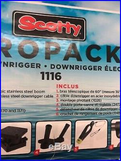 Scotty 1116 Propack 60 Telescoping Electric Downrigger with Dual Rod Holders and