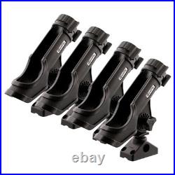 Scotty Black Power Lock Fishing Rod Holder Set with 241 Side Deck Mount Four