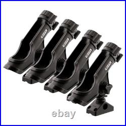 Scotty Black Power Lock Fishing Rod Holder Set with 241 Side Deck Mount Four Scotty Black Power Lock Fishing Rod Holder Set with 241 Side Deck Mount Four