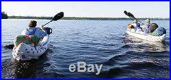 Sea Eagle 370 Sport Fishing Kayak Package Paddle Seat Pump Store Box, Rod Holder