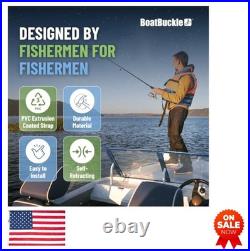 Self-Retracting Fishing Rod Holder 24 Inch Retractable Strap for Boat Deck Mount