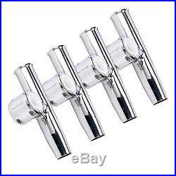 Set of 4 Stainless Clamp Adjustable Fishing Rod Holder for Rail 1-1/2 to 1-3/4