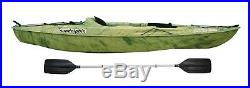 Sit On Fishing Kayak Canoe Sport Fisher Angler With Paddle Rod Holders Green