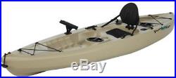 Sit On Top Kayak With Paddle 120 Tan Adjustable Padded Seat Fishing Rod Holders