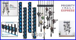 Space-Saving Vertical Fishing Rod Rack Wall Mounted, 4-Pack Store 36 Rods