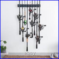 Space-Saving Vertical Fishing Rod Rack Wall Mounted, 4-Pack Store 36 Rods