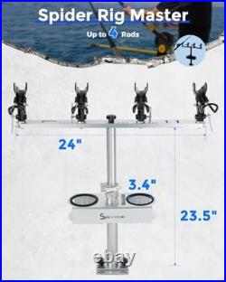 Spider Fishing Rod Holders for Boat, Aluminum 1 Pack, Fishing Rod Holder