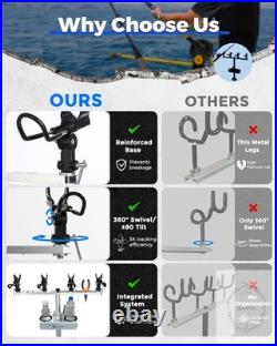 Spider Fishing Rod Holders for Boat Aluminum Crappie Fishing Pole Holder with Ad