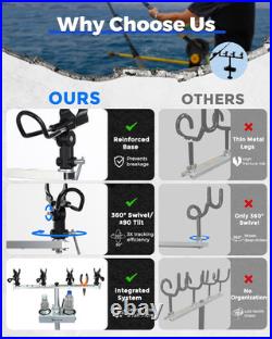 Spider Fishing Rod Holders for Boat, Aluminum Crappie Fishing Pole Mount, Adjust