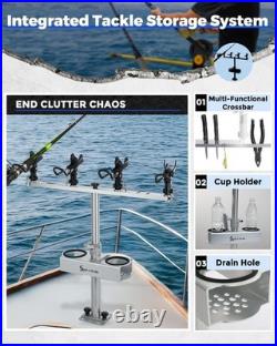Spider Fishing Rod Holders for Boat Aluminum Crappie Fishing Pole Mount Adjustab
