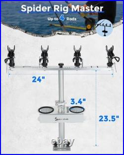 Spider Fishing Rod Holders for Boat Aluminum Crappie Fishing Pole Mount Adjustab