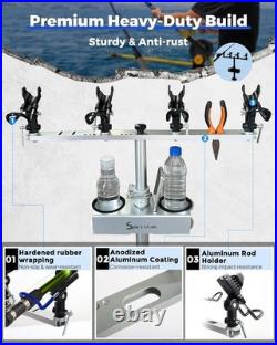 Spider Fishing Rod Holders for Boat Aluminum Crappie Fishing Pole Mount Adjustab