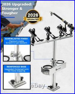 Spirrelab Spider Fishing Rod Holders for Boat Aluminum Crappie Large, Silver