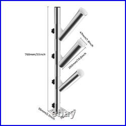 Stainless 3-Tube Trolling Adjustable Swivel Vertical Fishing Rod Holder