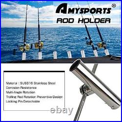 Stainless Clamp Rod Holder Steel Mount Fishing Pole Holder Adjustable 4 PCS