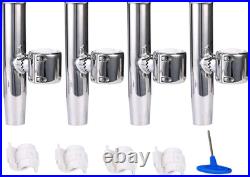 Stainless Clamp on Adjustable Fishing Rod Holder for Rails 1-1/2 to 1-3/4 4-P