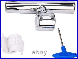 Stainless Clamp on Adjustable Fishing Rod Holder for Rails 1-1/2 to 1-3/4 4-P