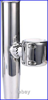 Stainless Clamp on Adjustable Fishing Rod Holder for Rails 1-1/2 to 1-3/4 4-P