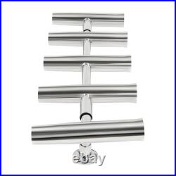 Stainless Steel 5 Tube Adjustable Fishing Rod Rack for Boat Marine Yacht RV