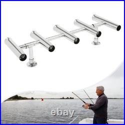 Stainless Steel 5 Tube Adjustable Fishing Rod Rack for Boat Marine Yacht RV