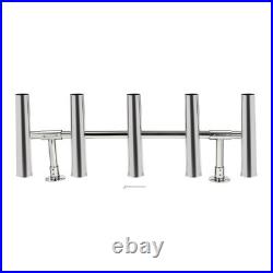 Stainless Steel 5 Tube Adjustable Fishing Rod Rack for Boat Marine Yacht RV