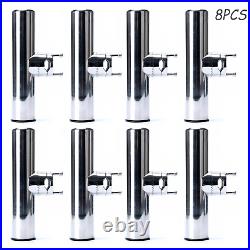 Stainless Steel Clamp On Fishing Rod Holder for Rail 7/8 to 1 Rail Mount -8PCS