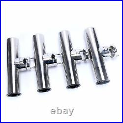 Stainless Steel Clamp On Fishing Rod Holder for Rail 7/8 to 1 Rail Mount -8PCS