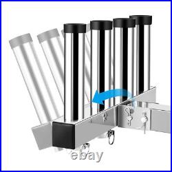 Stainless Steel Hitch Fishing Rod Holder GADFISH Hitch Mount Rod Holder 4 Lin