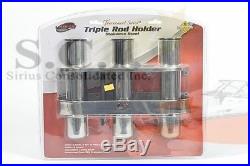 Stainless Steel Triple Fishing Rod Holder Complete With Lure And Tool Holders