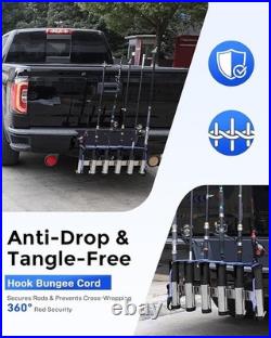 Stainless Steel Truck Hitch Fishing Rod Holder 6-10 Rod Capacity for 2 Receiver