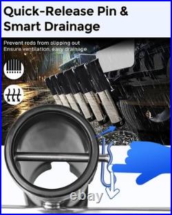 Stainless Steel Truck Hitch Fishing Rod Holder 6-10 Rod Capacity for 2 Receiver