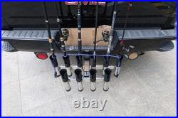 Stainless Steel Truck Hitch Fishing Rod Holder 6-10 Rod Capacity for 2 Receiver
