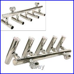 Stainless T Top 5 Rod Holders Fishing Console Boat T Top Rocket Launcher Adjust
