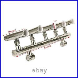 Stainless T Top 5 Rod Holders Fishing Console Boat T Top Rocket Launcher Adjust