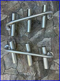 Stainless steel rod holders mountable