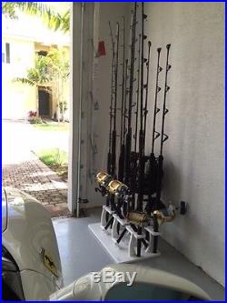 Storage Rod Rack Holds 17 R&R Plus a 5 Curved Butt Rod Holder for Offshore Rigs