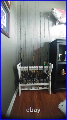Storeyourboard Marlin Fishing Rod Rack for Garage & Dock Freestanding Fishing