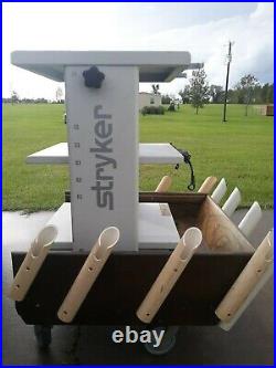 Stryker cart with fishing rod holder attached
