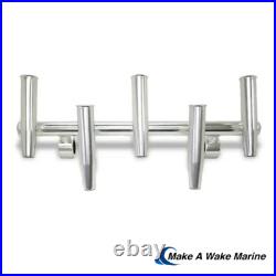 T Top 5 Rod Holder Fishing Console Boat T Top Rocket Launcher White Powdercoat