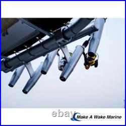 T Top 5 Rod Holder Fishing Console Boat T Top Rocket Launcher White Powdercoat